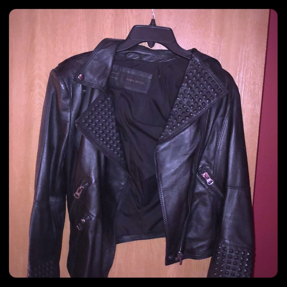 Black leather jacket